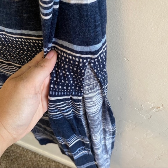 Splendid Navy & White Safari Stripe Maxi Dress Small - Picture 5 of 9